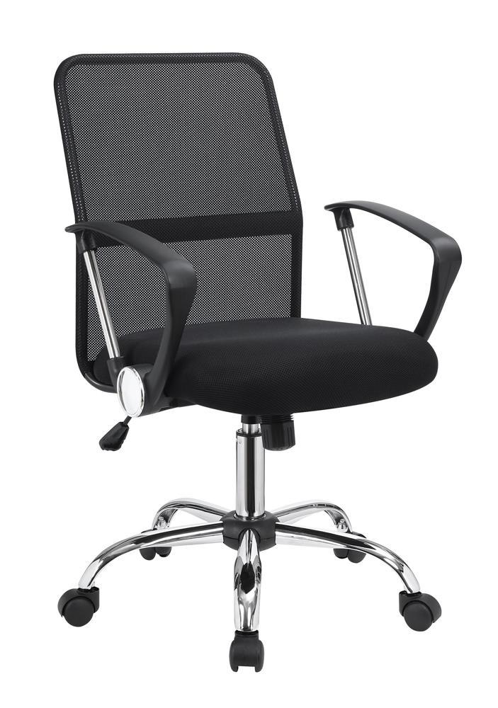 Gerta Office Chair with Mesh Backrest Black and Chrome - Furniture Now (CA)