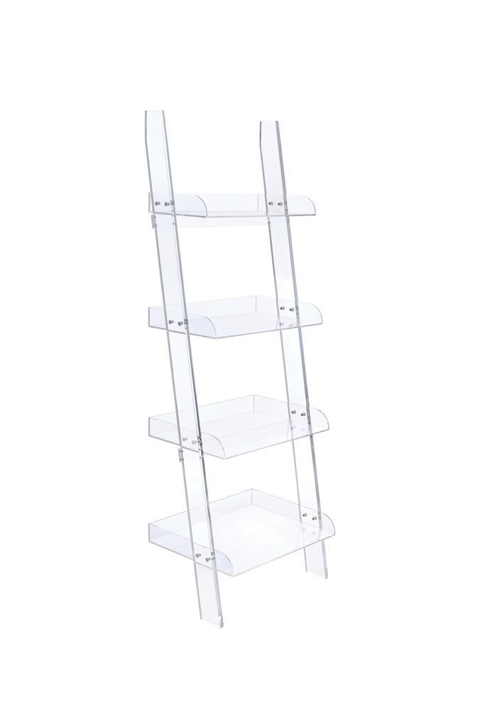 Amaturo 4-shelf Ladder Bookcase Clear - Furniture Now (CA)