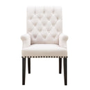 Alana Upholstered Arm Chair Beige and Smokey Black - Furniture Now (CA)