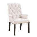 Alana Upholstered Arm Chair Beige and Smokey Black - Furniture Now (CA)