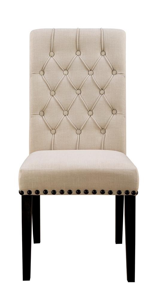 Alana Upholstered Side Chairs Beige and Smokey Black (Set of 2) - Furniture Now (CA)