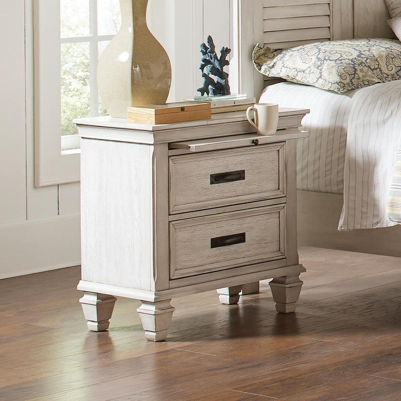 Franco 2-drawer Nightstand Antique White - Furniture Now (CA)