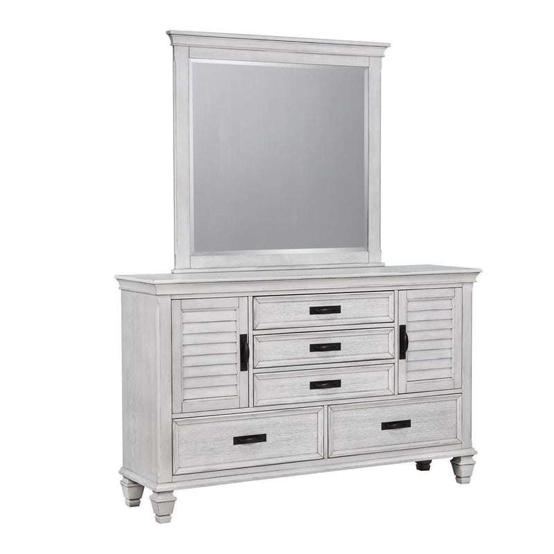 Franco Rectangular Dresser Mirror Antique White - Furniture Now (CA)