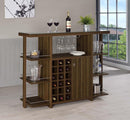 Evelio Bar Unit with Wine Bottle Storage Walnut - Furniture Now (CA)
