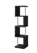 Baxter 4-shelf Bookcase Black and Chrome - Furniture Now (CA)