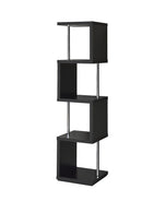 Baxter 4-shelf Bookcase Black and Chrome - Furniture Now (CA)