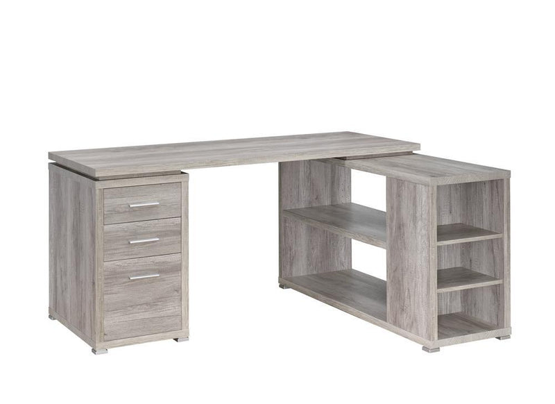 Yvette L-shape Office Desk Grey Driftwood - Furniture Now (CA)