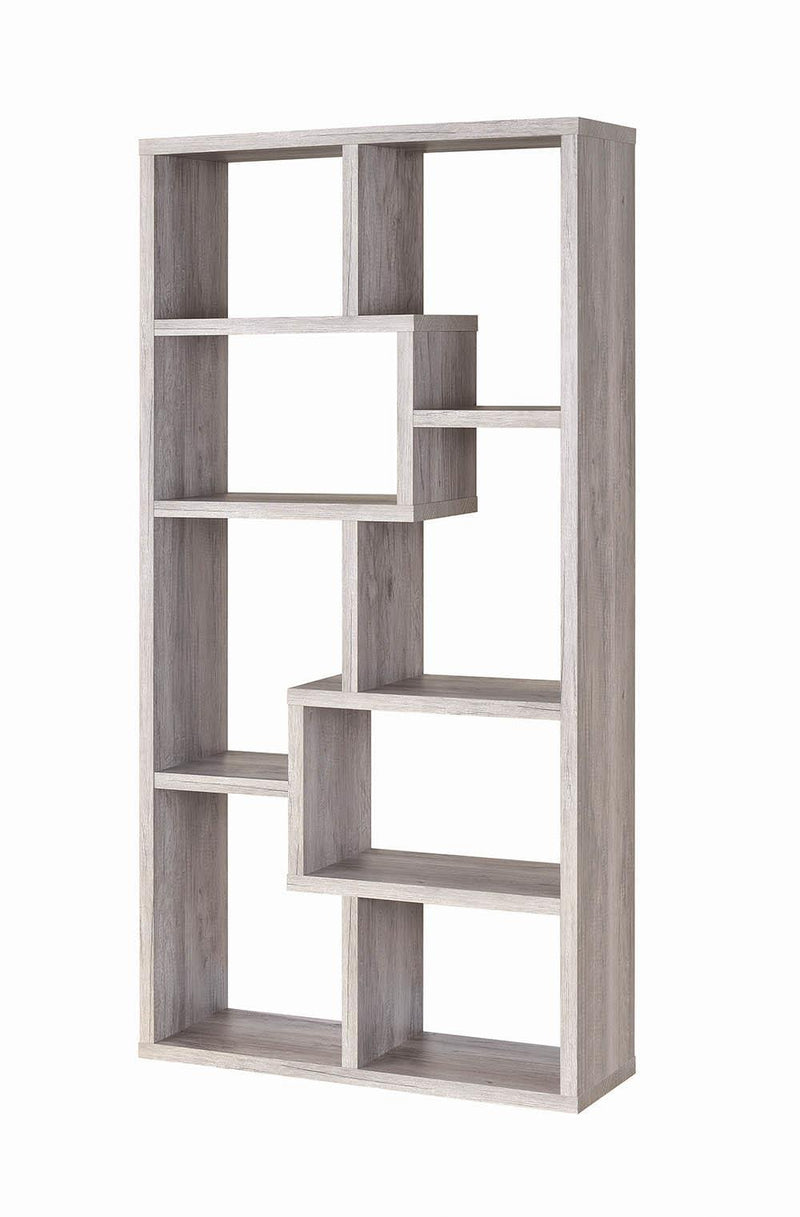 Theo 10-shelf Bookcase Grey Driftwood - Furniture Now (CA)