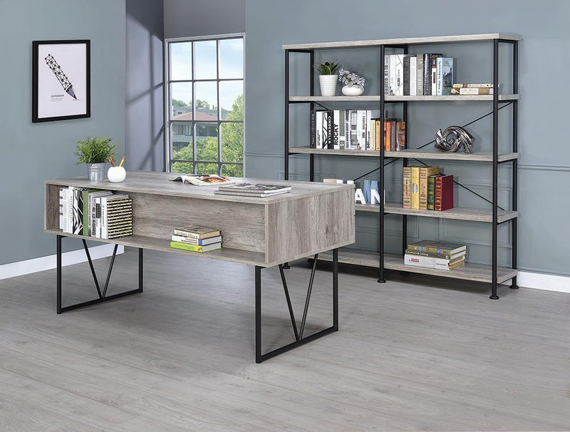 Analiese 4-shelf Open Bookcase Grey Driftwood - Furniture Now (CA)