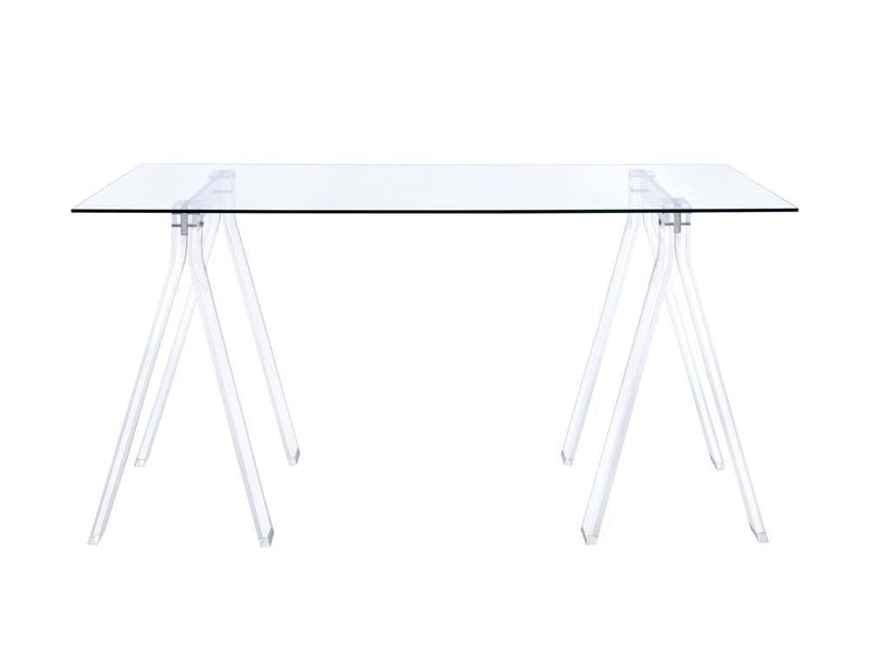 Amaturo Writing Desk with Glass Top Clear - Furniture Now (CA)