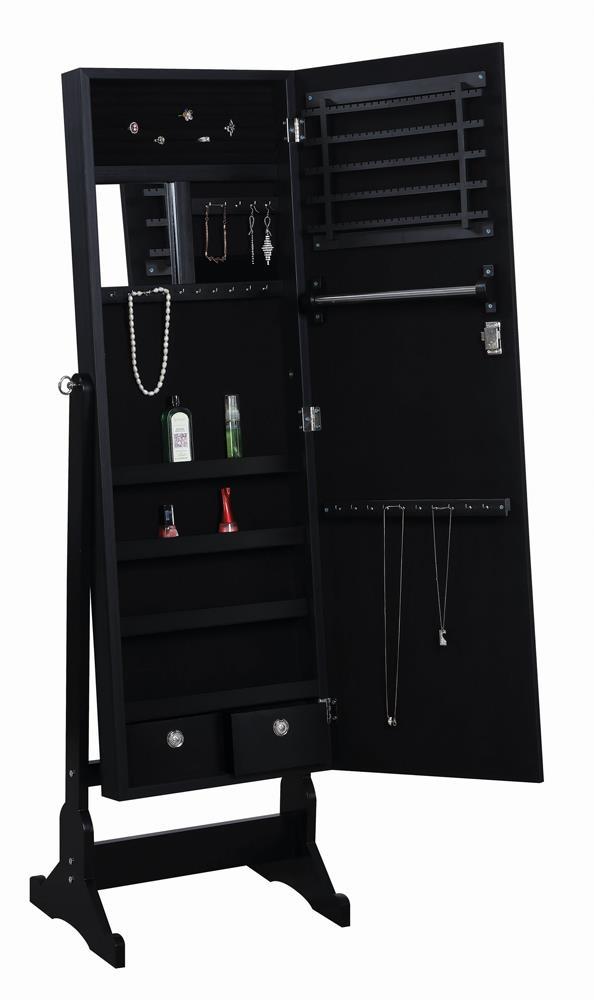 Tutuola Jewelry Cheval Mirror Black - Furniture Now (CA)