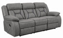 Higgins Pillow Top Arm Upholstered Motion Sofa Grey - Furniture Now (CA)