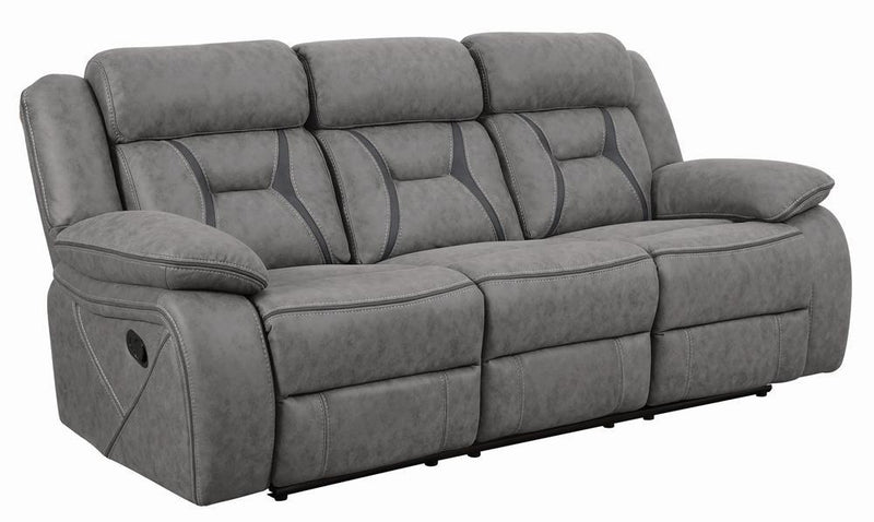 Higgins Pillow Top Arm Upholstered Motion Sofa Grey - Furniture Now (CA)