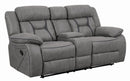 Higgins Pillow Top Arm Motion Loveseat with Console Grey - Furniture Now (CA)