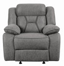 Higgins Overstuffed Upholstered Glider Recliner Grey - Furniture Now (CA)