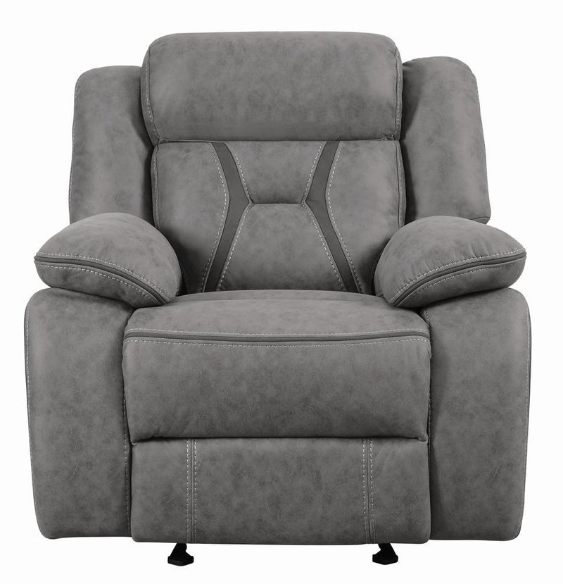 Higgins Overstuffed Upholstered Glider Recliner Grey - Furniture Now (CA)