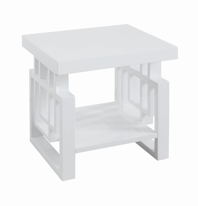 Schmitt Rectangular End Table High Glossy White - Furniture Now (CA)
