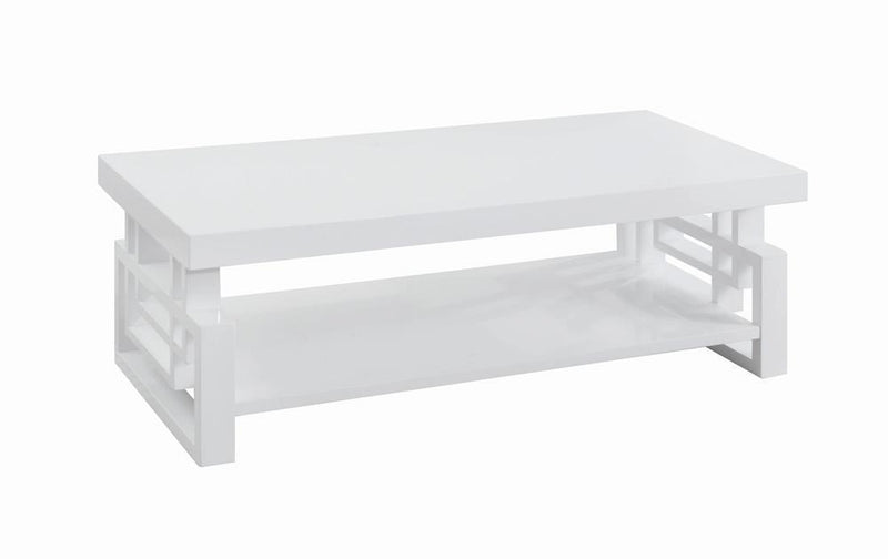 Schmitt Rectangular Coffee Table High Glossy White - Furniture Now (CA)