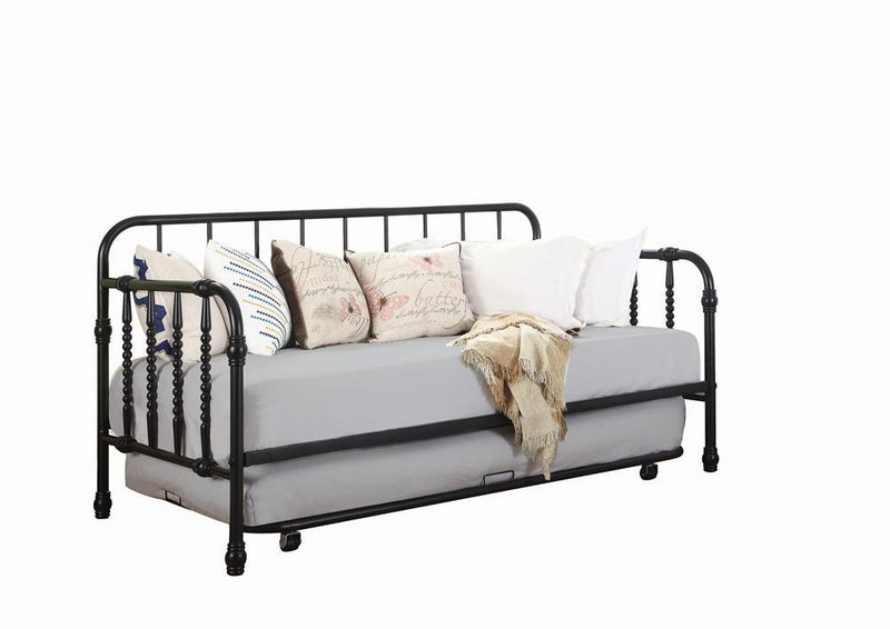 Marina Twin Metal Daybed with Trundle Black - Furniture Now (CA)