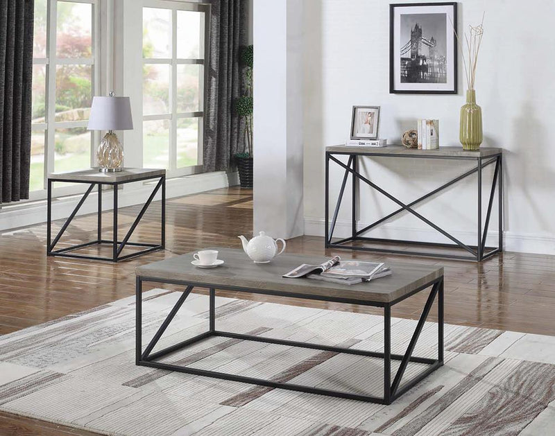Birdie Rectangular Sofa Table Sonoma Grey - Furniture Now (CA)