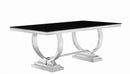 Antoine Rectangular Dining Table Chrome and Black - Furniture Now (CA)