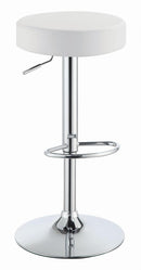 Ramses Adjustable Backless Bar Stool Chrome and White - Furniture Now (CA)