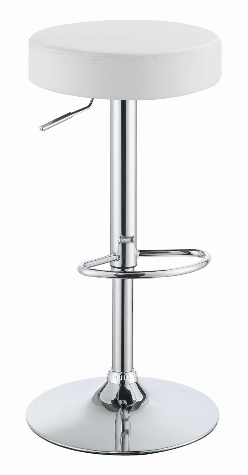 Ramses Adjustable Backless Bar Stool Chrome and White - Furniture Now (CA)