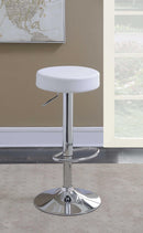 Ramses Adjustable Backless Bar Stool Chrome and White - Furniture Now (CA)