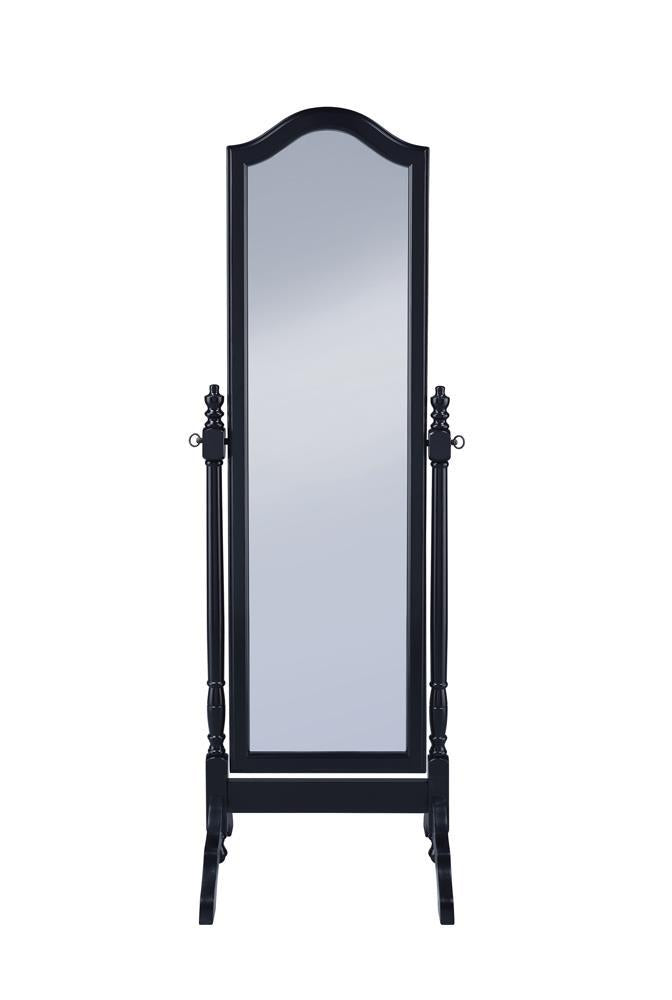Cabot Rectangular Cheval Mirror with Arched Top Black - Furniture Now (CA)