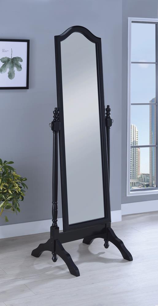 Cabot Rectangular Cheval Mirror with Arched Top Black - Furniture Now (CA)