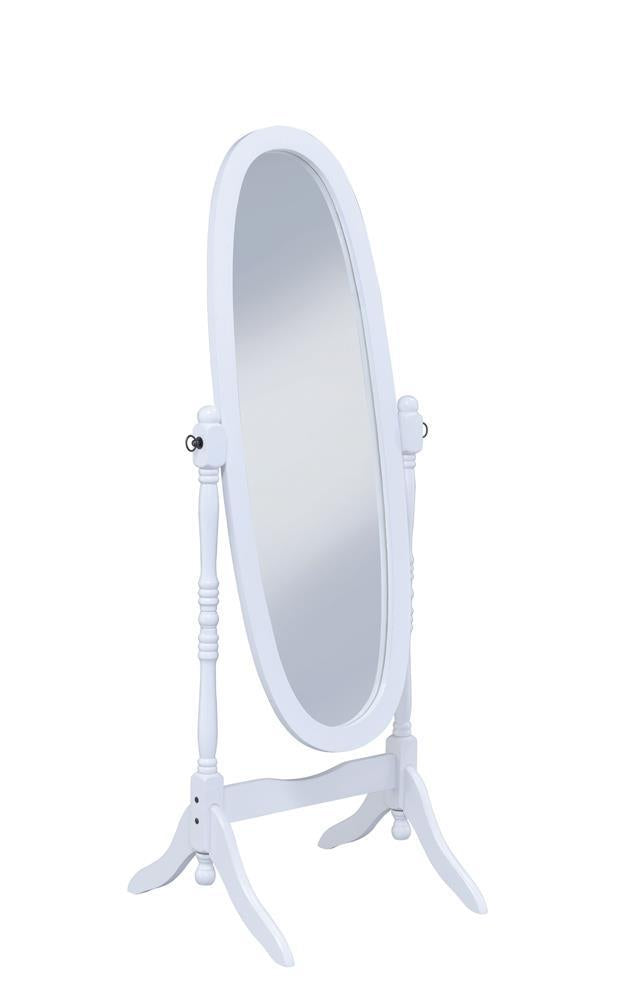 Foyet Oval Cheval Mirror White - Furniture Now (CA)