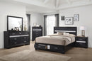 Miranda California King. E.King, & Queen 2-drawer Storage Bed Black & White - Furniture Now (CA)