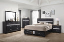 Miranda California King. E.King, & Queen 2-drawer Storage Bed Black & White - Furniture Now (CA)