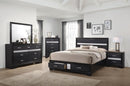 Miranda California King. E.King, & Queen 2-drawer Storage Bed Black & White - Furniture Now (CA)