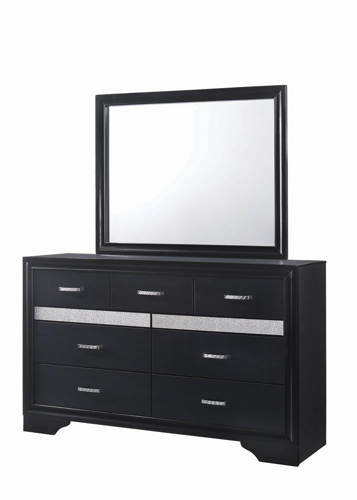 Miranda 7-drawer Dresser Black and Rhinestone - Furniture Now (CA)