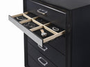 Miranda 5-drawer Chest Black and Rhinestone - Furniture Now (CA)