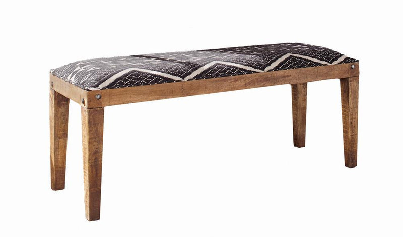 Lamont Rectangular Upholstered Bench Natural and Navy - Furniture Now (CA)