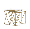 Bette 2-piece Nesting Table Set White and Gold - Furniture Now (CA)