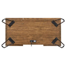 Sheeran Writing Desk with 4 Hidden Storages Rustic Amber - Furniture Now (CA)