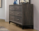 Watson 6-drawer Dresser Grey Oak and Black - Furniture Now (CA)