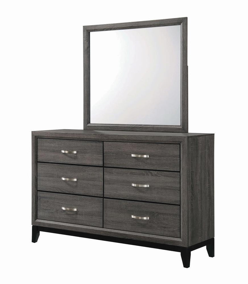 Watson 6-drawer Dresser Grey Oak and Black - Furniture Now (CA)