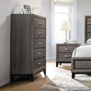 Watson 5-drawer Chest Grey Oak and Black - Furniture Now (CA)
