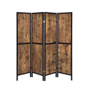 Deepika 4-panel Folding Screen Antique Nutmeg and Black - Furniture Now (CA)