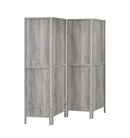 Deepika 4-panel Folding Screen Grey Driftwood - Furniture Now (CA)