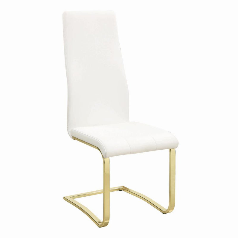 Montclair Side Chairs White and Rustic Brass (Set of 4) - Furniture Now (CA)