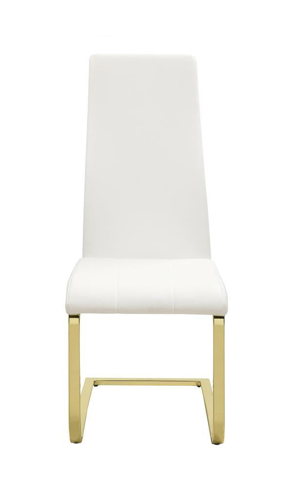 Montclair Side Chairs White and Rustic Brass (Set of 4) - Furniture Now (CA)