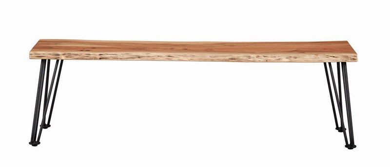 Sherman Bench Natural Acacia and Matte Black - Furniture Now (CA)