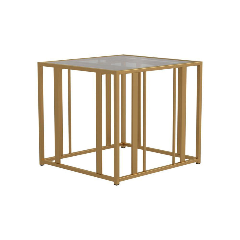 Adri Metal Frame End Table Matte Brass - Furniture Now (CA)