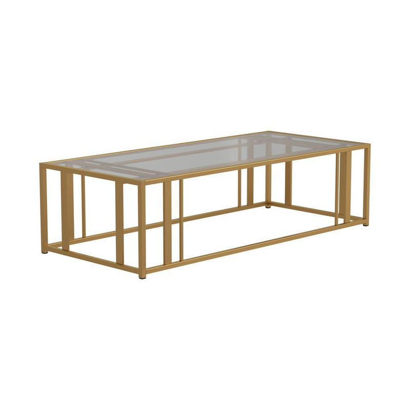 Adri Metal Frame Coffee Table Matte Brass - Furniture Now (CA)