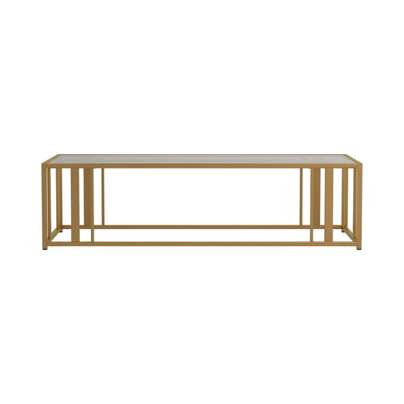 Adri Metal Frame Coffee Table Matte Brass - Furniture Now (CA)